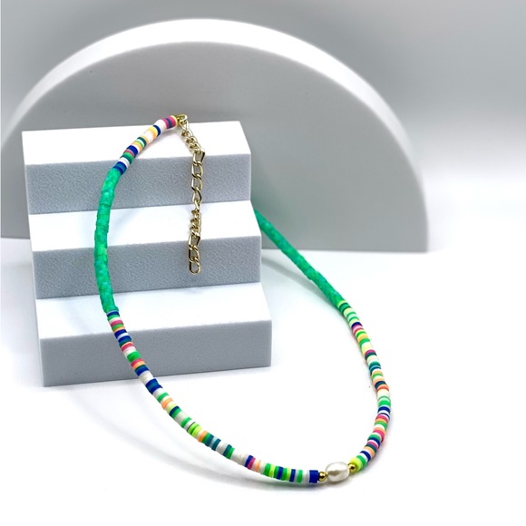 NEW…Heishi Beaded With Freshwater Pearl Necklace - Picture 12 of 12